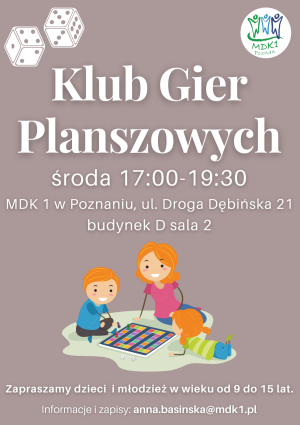 Klub Gier planszowych - plakat