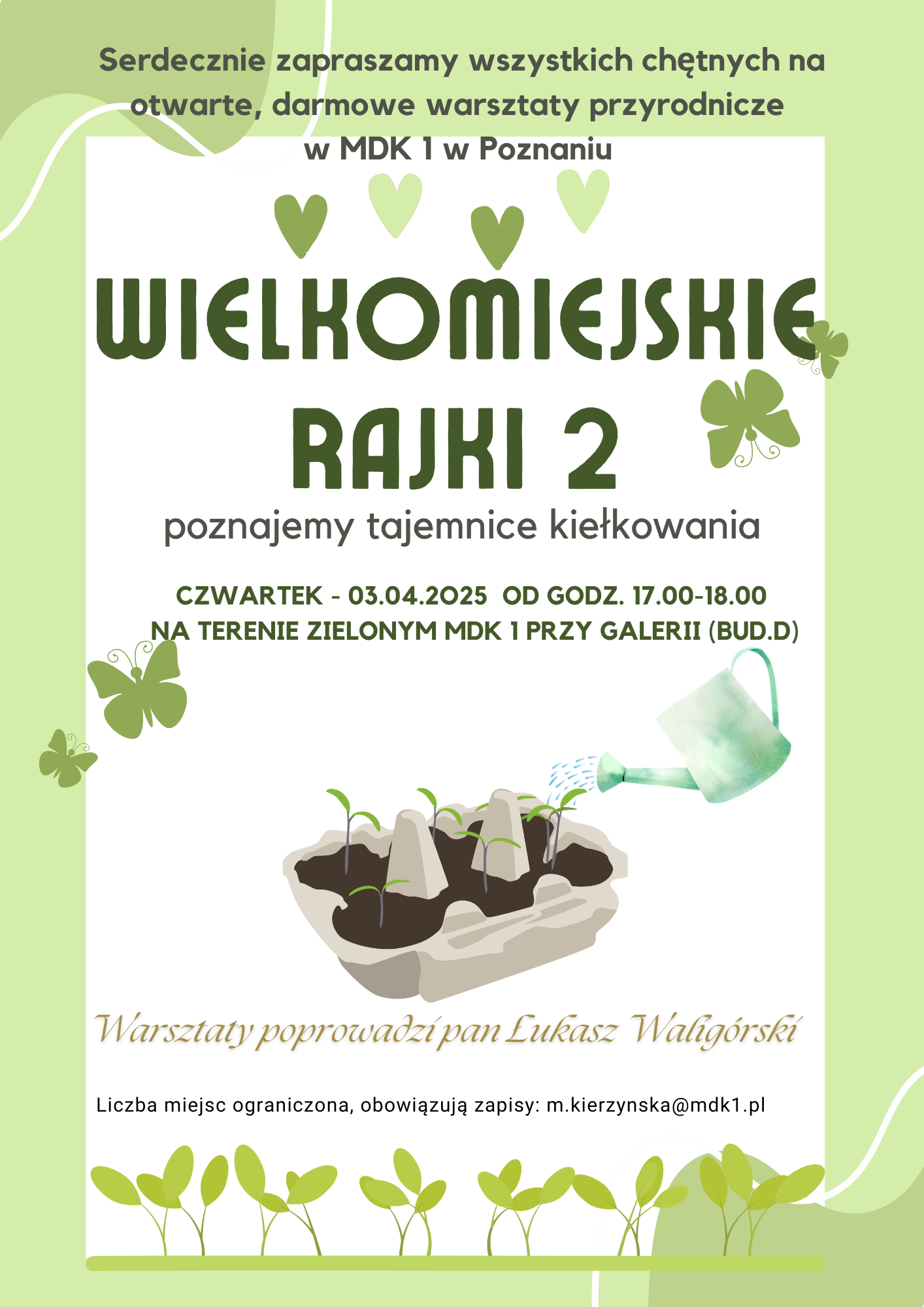 Plakat reklamujący warsztaty