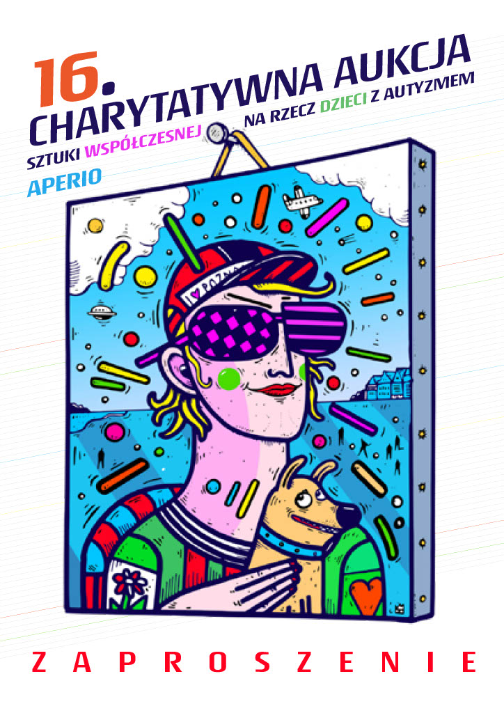 16. Charytatywna Aukcja Sztuki Współczesnej Aperio - plakat informacyjny