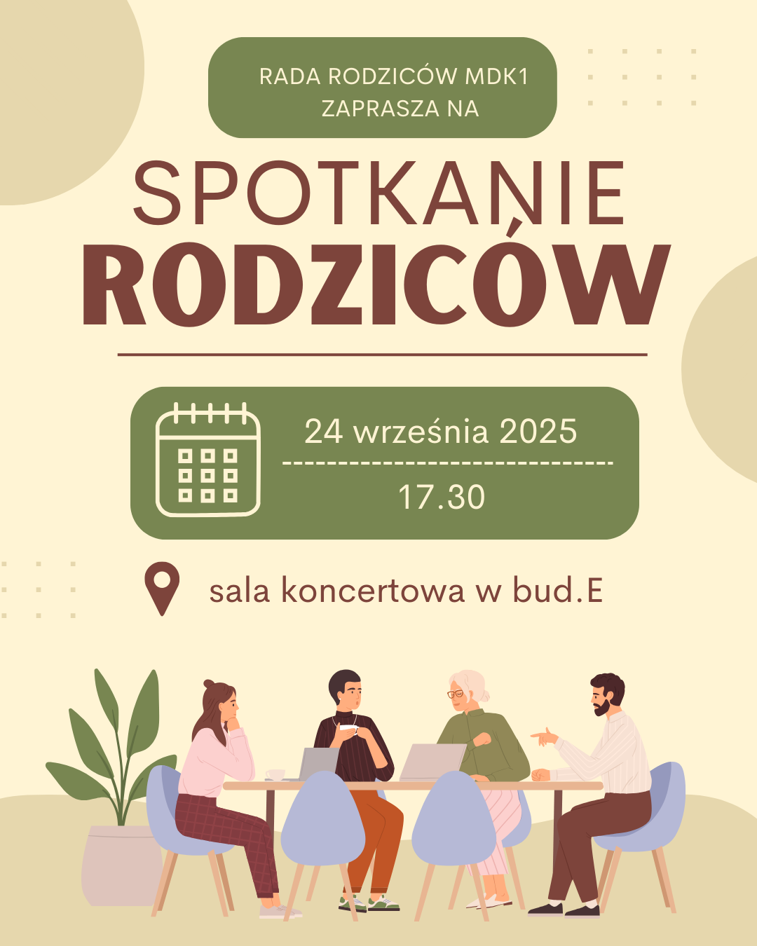 Spotkanie rodziców - plakat informacyjny